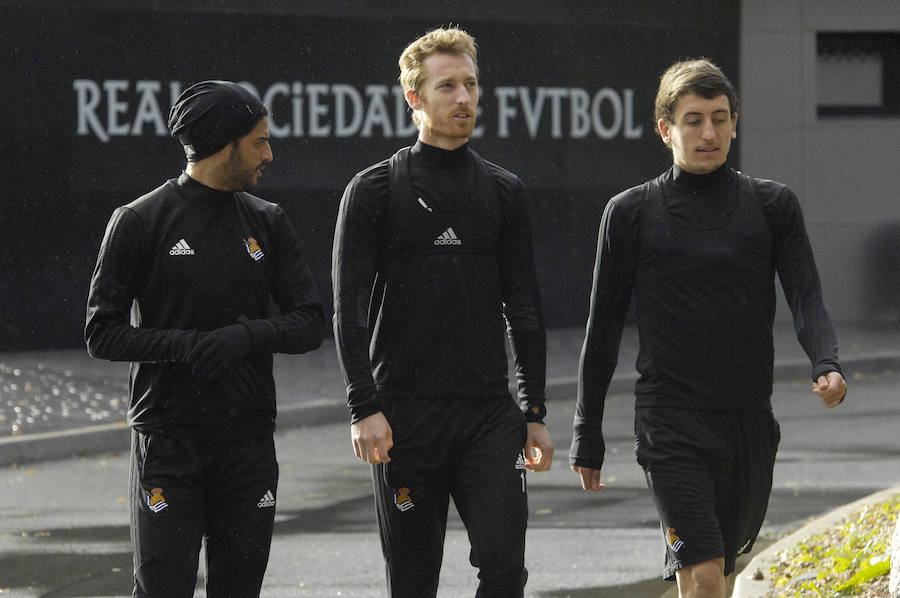 Eusebio ha citado a sus jugadores esta mañana en Zubieta para el último entrenamiento antes del debi de mañana en San Mamés contra el Athletic). 