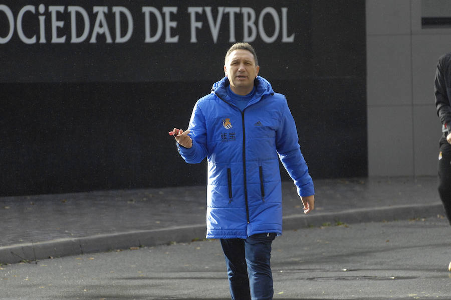 Eusebio ha citado a sus jugadores esta mañana en Zubieta para el último entrenamiento antes del debi de mañana en San Mamés contra el Athletic). 