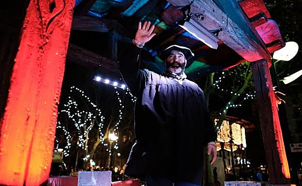 Olentzero, en el desfile por San Sebastián