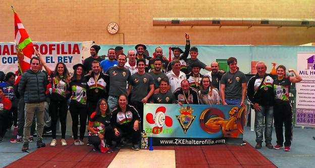 Equipo de halterofilia de Zarautz kirol elkartea que ha competido en la Copa del Rey.
