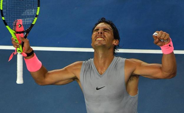 Rafa Nadal celebra la victoria. 