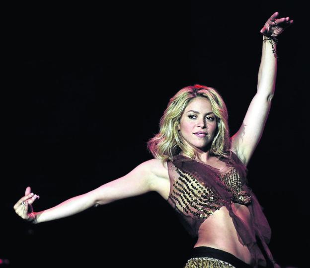 La cantante colombiana Shakira, durante una de sus actuaciones en Madrid. 