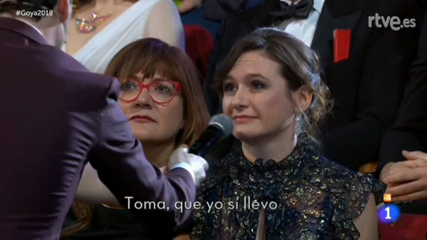 Emily Mortimer durante su intervención en euskera. 