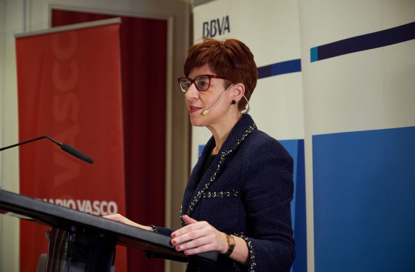 Marisa Poncela, Secretaria de Estado de Comercio, ha disertado sobre el tema 'Internacionalización y apertura de la economía vasca' en un acto organizado por EL DIARIO VASCO y el BBVA en el hotel Londres de Donostia