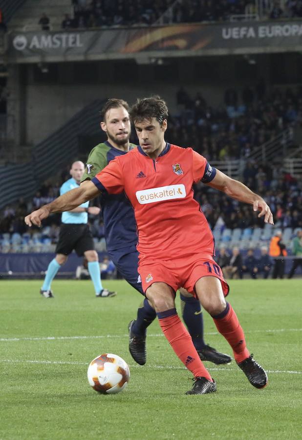 El partido entre la Real Sociedad y el Salzburgo en Anoeta, en imágenes