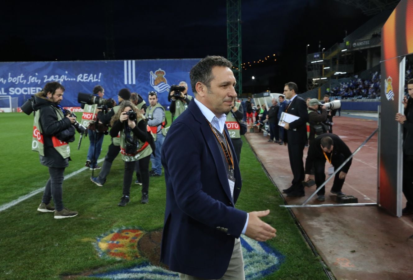 El partido entre la Real Sociedad y el Salzburgo en Anoeta, en imágenes