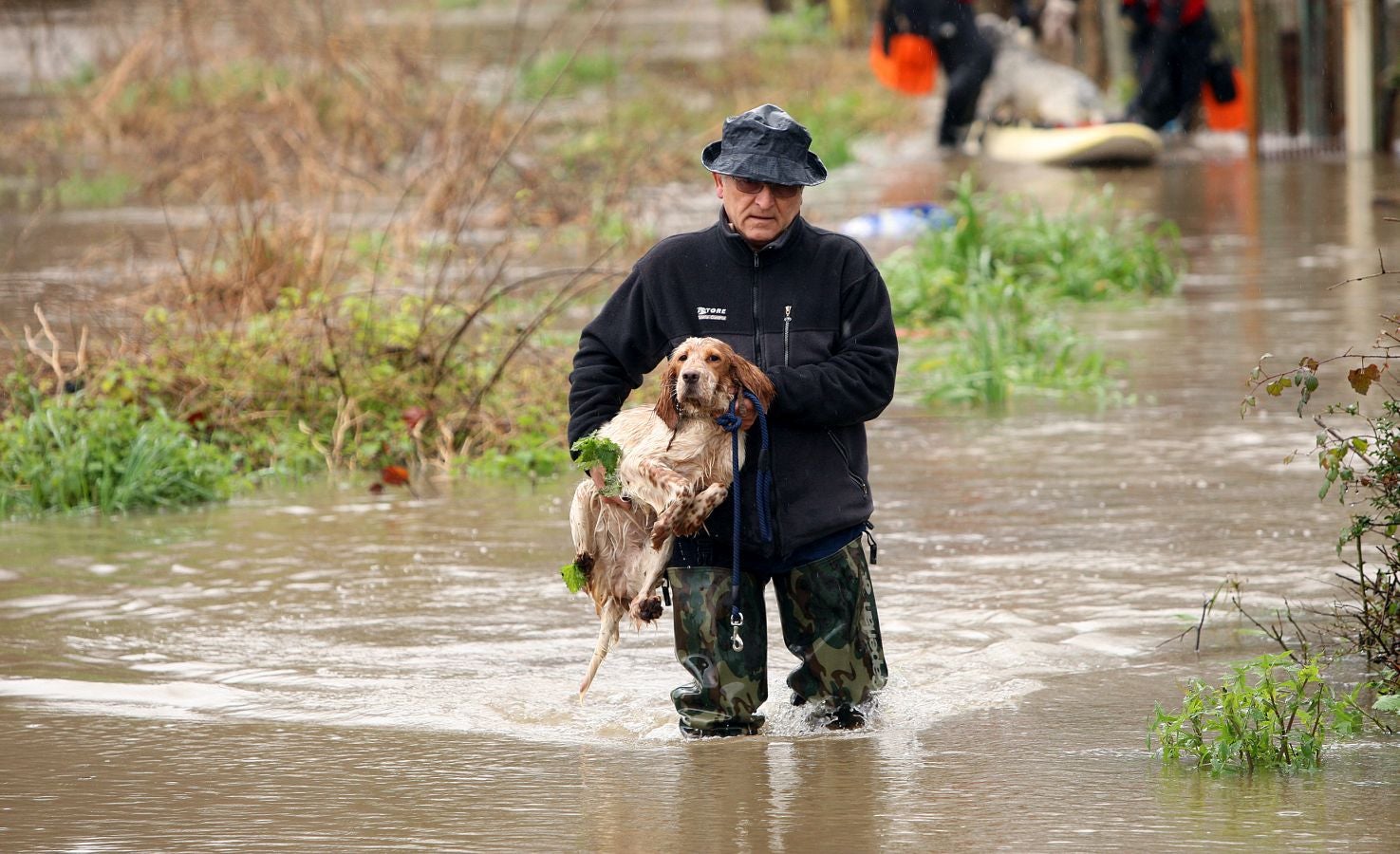 Inundaciones puntuales de los ríos guipuzcoanos tras las intensas lluvias de los últimos días. 