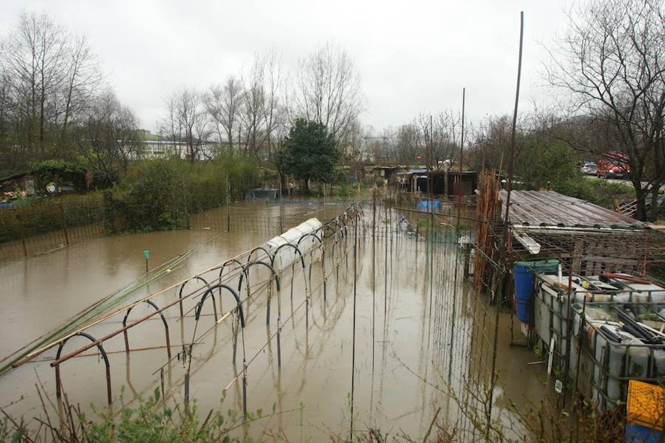 Inundaciones puntuales de los ríos guipuzcoanos tras las intensas lluvias de los últimos días. 