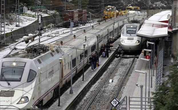 Dos trenes de Renfe.