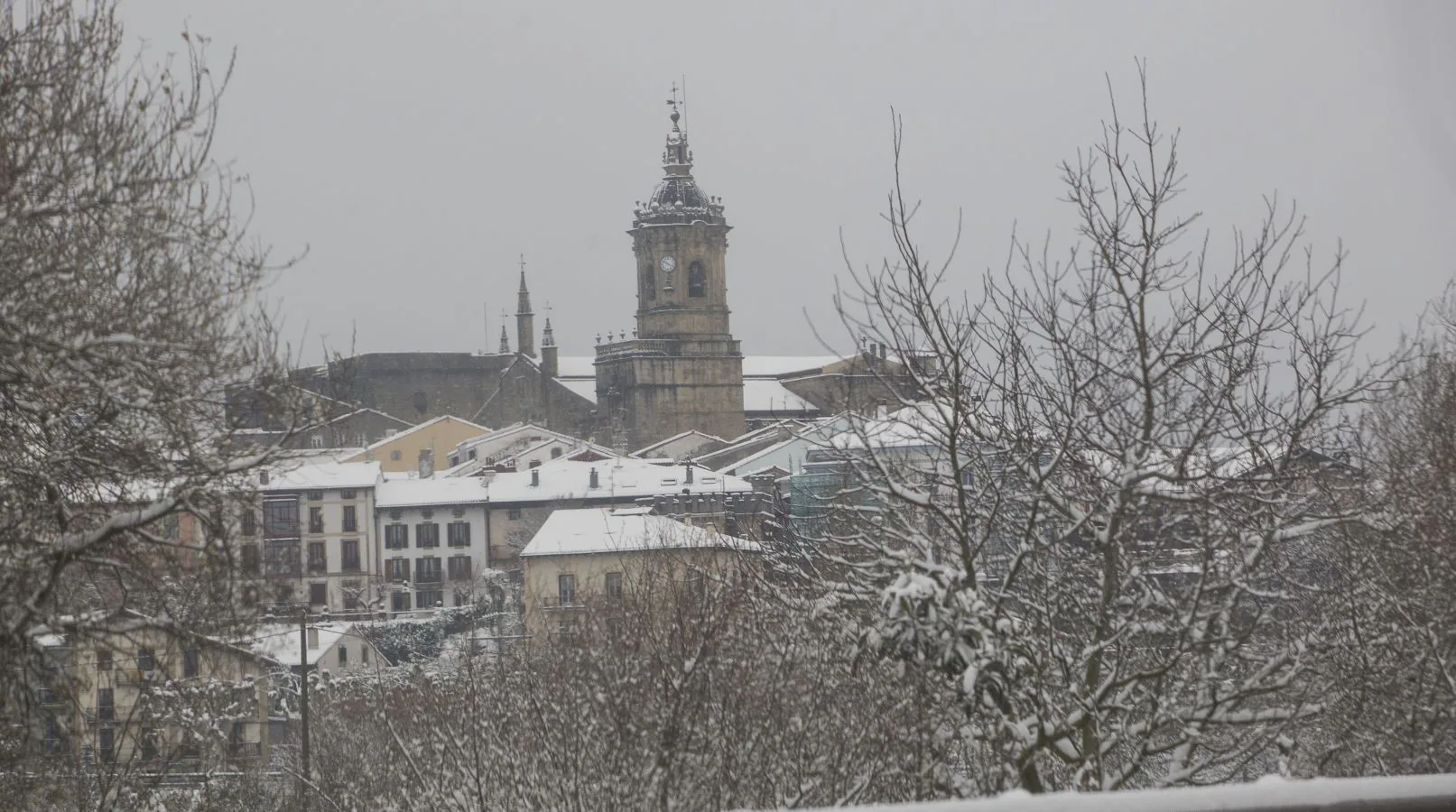 La nieve ha generado importantes problemas en Hondarribia a primera hora. De hecho, el aeropuerto ha permanecido cerrado durante la mañana