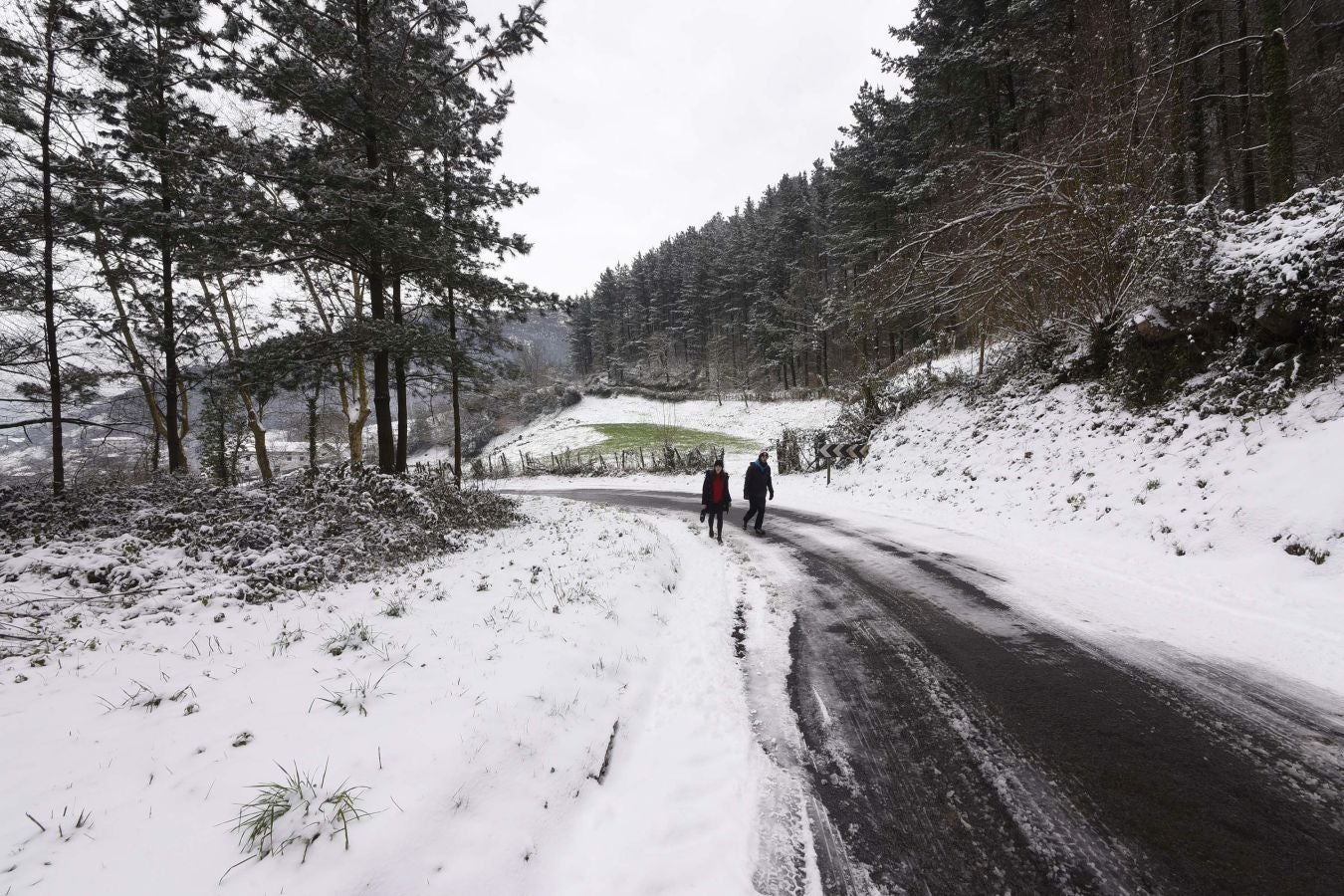 La intensa nevada ha cubierto de blanco la localidad y ha dejado estampas para el recuerdo
