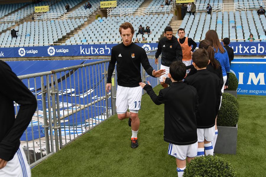 Partido bajo la lluvia en Anoeta entre la Real Sociedad y el Getafe