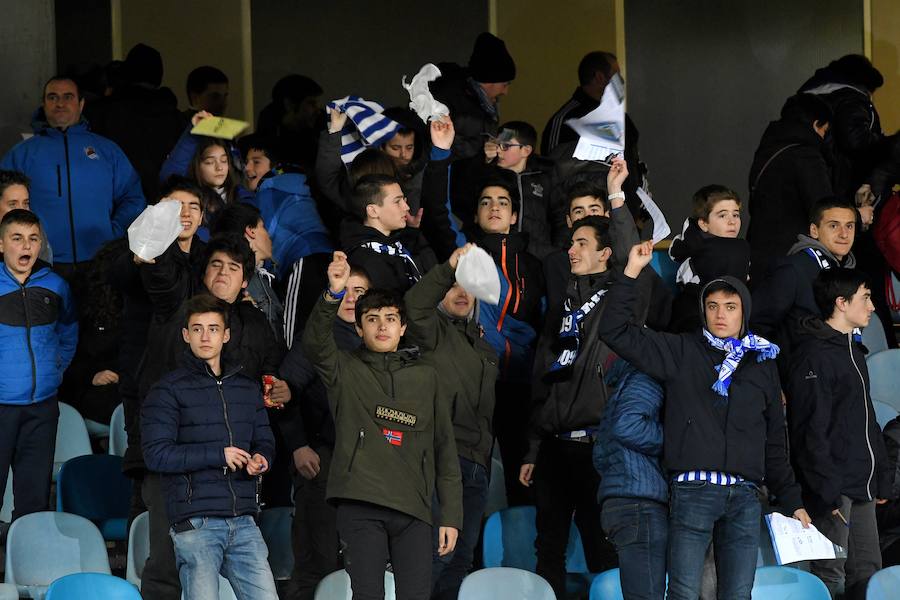 Partido bajo la lluvia en Anoeta entre la Real Sociedad y el Getafe