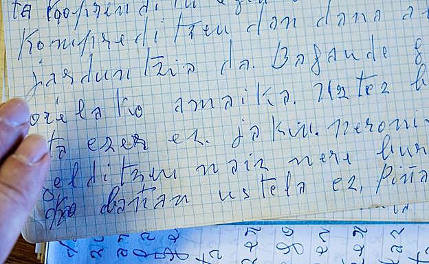 Iñaki Alkainen idatzia, Zavalaren artxiboan gordeta dagoena. 