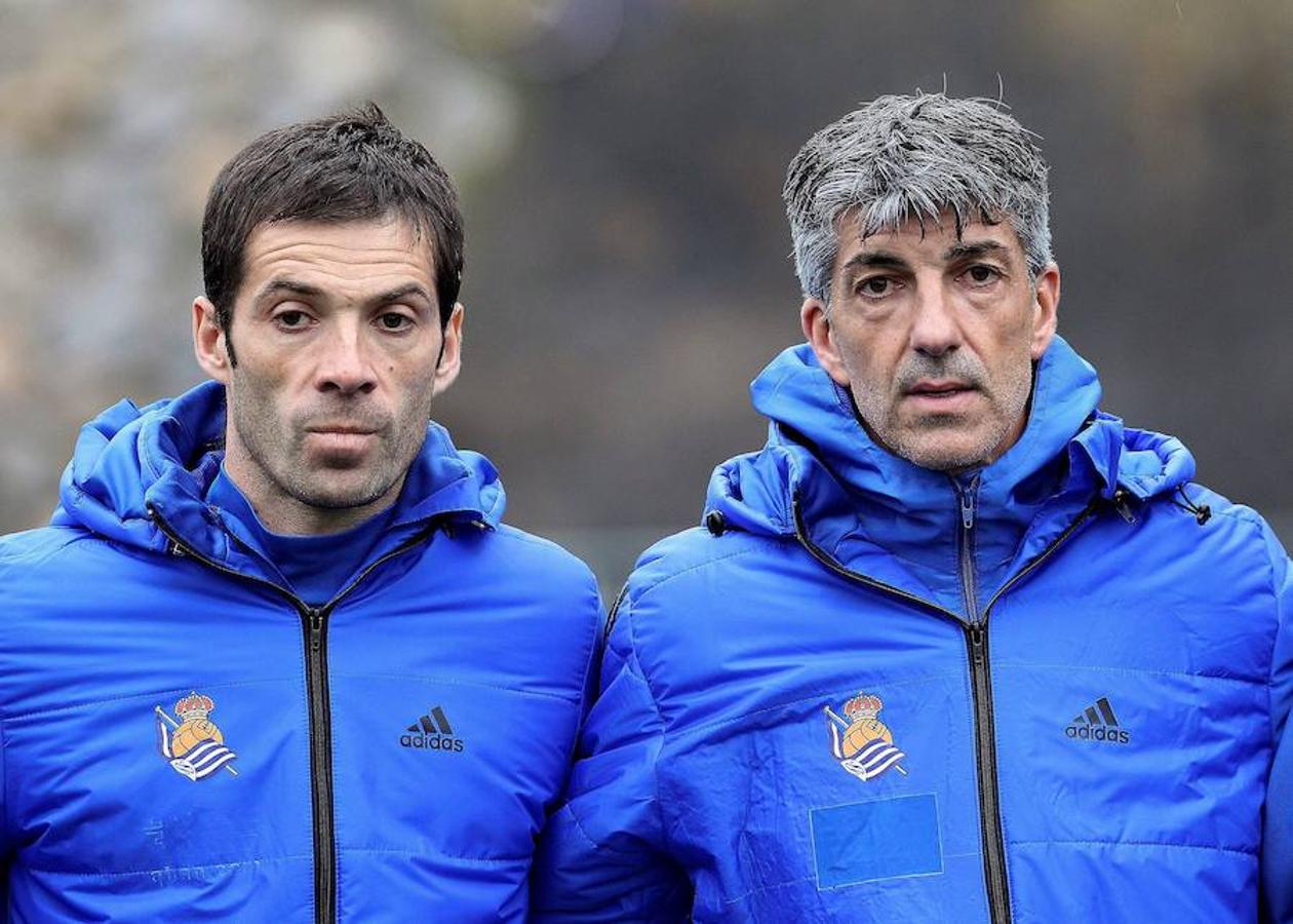 Eusebio y Loren han acudido a las instalaciones antes de la sesión para despedirse de la plantilla