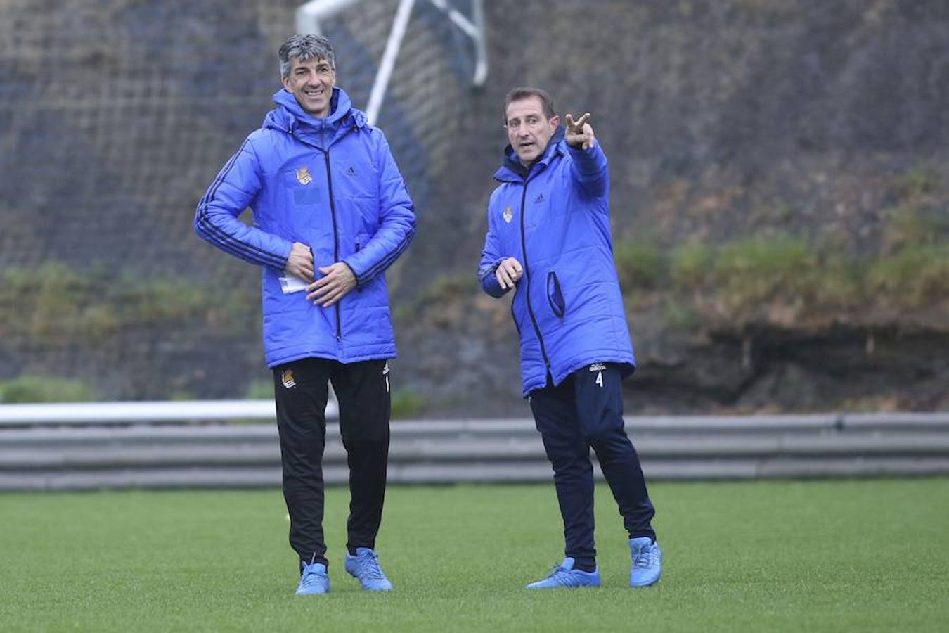 Eusebio y Loren han acudido a las instalaciones antes de la sesión para despedirse de la plantilla