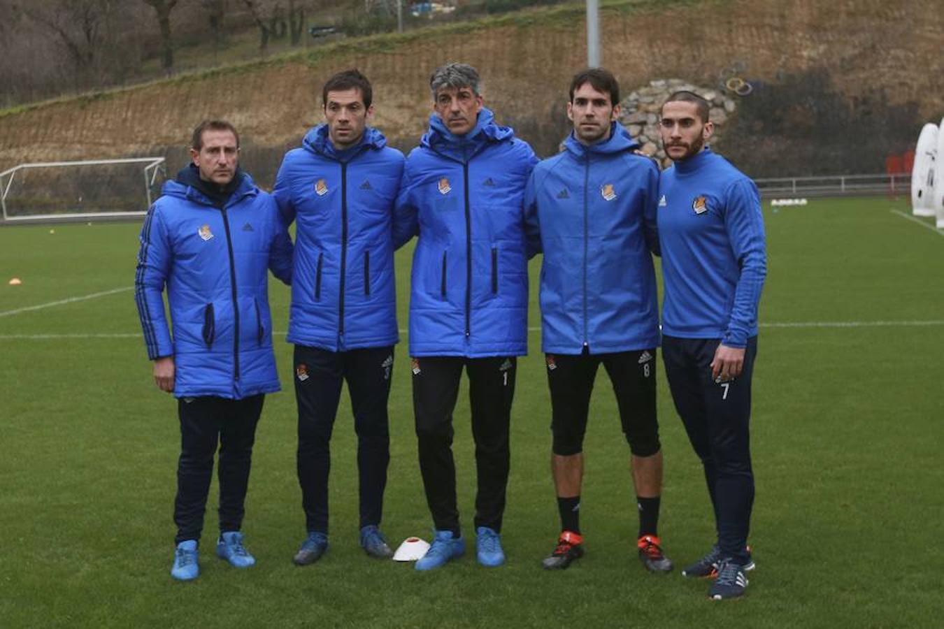 Eusebio y Loren han acudido a las instalaciones antes de la sesión para despedirse de la plantilla