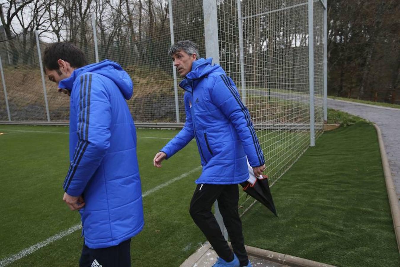 Eusebio y Loren han acudido a las instalaciones antes de la sesión para despedirse de la plantilla