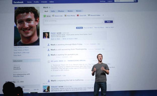 Mark Zuckerberg, fundador de Facebook durante una conferencia. 