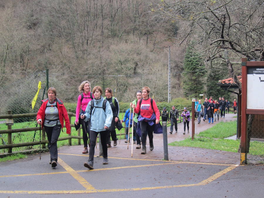 El grupo de montaña Aizkardi, de Amasa-Villabona, celebró el domingo su 50 marcha montañera con gran éxito de participación, 764 personas que desafiaron al mal tiempo con humor. De ellos 316 montañeros partieron a las siete de la mañana desde la plaza de Villabona para completar un recorrido de 43 kilómetros. A las ocho fueron 448 los que dieron comienzo a la marcha con el objetivo de hacer 22 kilómetros. El barro fue el mayor enemigo y lo positivo que la lluvia dio tregua. Gorka Zubeldia recibió el premio Shebe Peña.