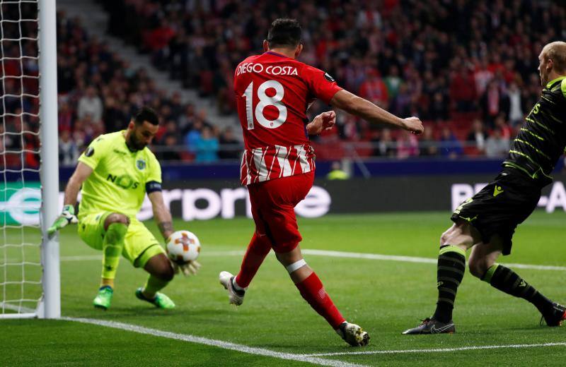 Las mejores imágenes del partido de ida de cuartos de final de la Liga de Campeones que enfrentó al Atlético y al Sporting de Lisboa, en el Wanda Metropolitano