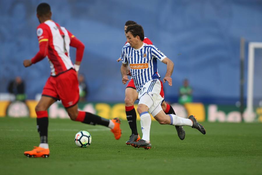 El equipo txuri-urdin se reencuentra con las buenas sensaciones tras esta goleada en Anoeta