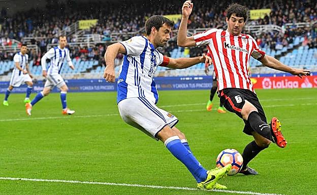 Prieto, en un partido frente al Athletic.