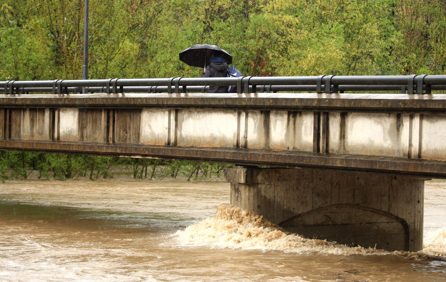 Las persistentes lluvias de las últimas horas han provocado que los ríos de Gipuzkoa estén a tope. La alerta naranja continúa activa. 
