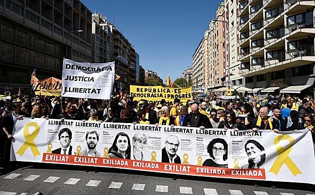 Manifestación por las calles de Barcelona.