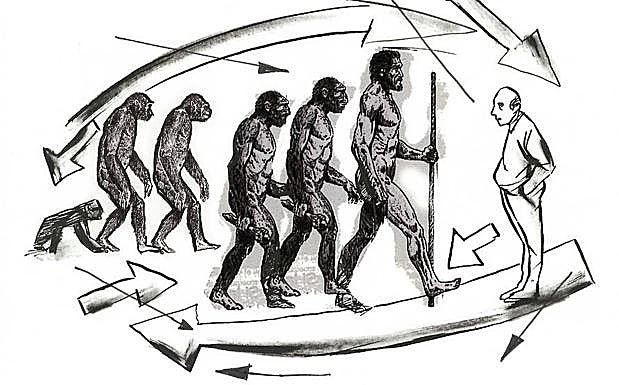Simulación de posibles manera de trasladarse de los homínidos. 