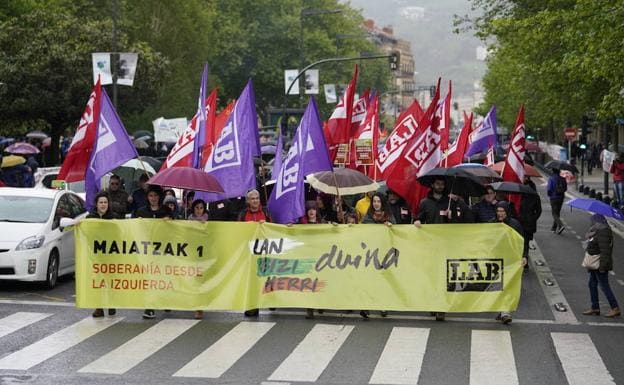 La manifestación de LAB en San Sebastián