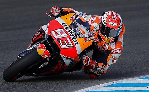Marc Márquez, rodando en el trazado de Jerez. 