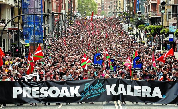 Manifestación por los derechos de los presos celebrada el pasado 21 de abril en Bilbao.