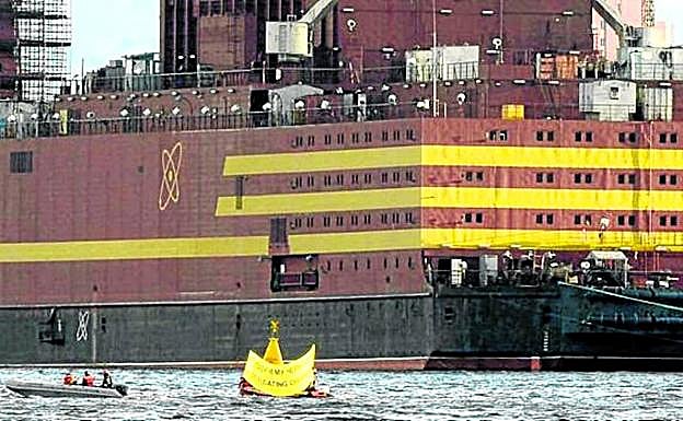 Vista de la unidad atómica 'Akademik Lomonosov'.