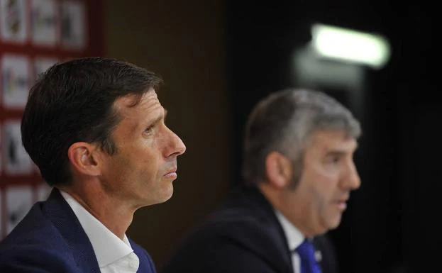 Jose Ángel Ziganda y Josu Urrutia, durante su comparecencia conjunta.