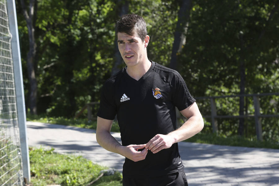 Los jugadores de la Real Sociedad han entrenado este viernes en Zubieta de cara al partido de mañana a las 16.15 horas en Anoeta contra el Leganés en Anoeta.