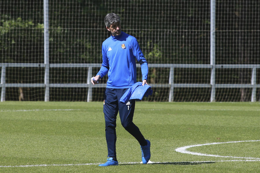 Los jugadores de la Real Sociedad han entrenado este viernes en Zubieta de cara al partido de mañana a las 16.15 horas en Anoeta contra el Leganés en Anoeta.