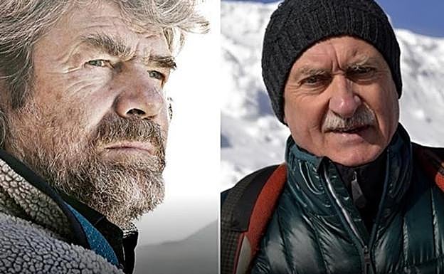 Los alpinistas Reinhold Messner y Krzysztof Wielicki ..