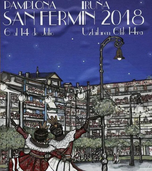 Cartel anunciador de las fiestas de San Fermín 2018. 