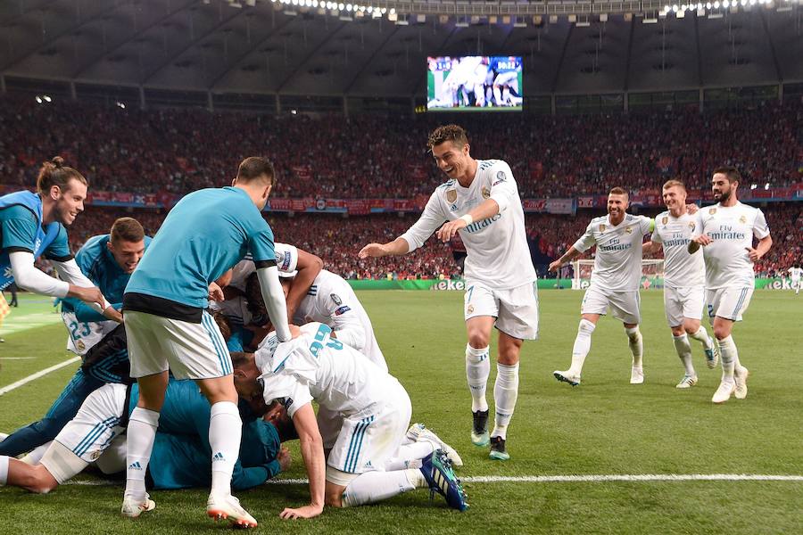 Las mejores imágenes de la final de la Champions League disputada en Kiev entre el Real Madrid y el Liverpool. 