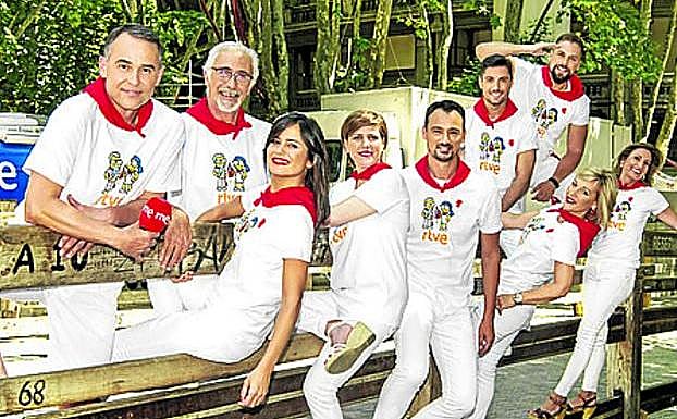 El equipo sanferminero de TVE. 