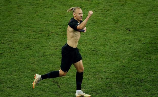 Vida, tras el gol ante Rusia.