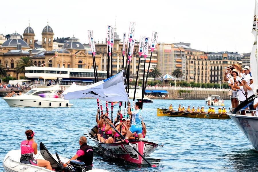 Las bateleras suman su quinta victoria liguera por delante de Orio, Arraun y Hondarribia.