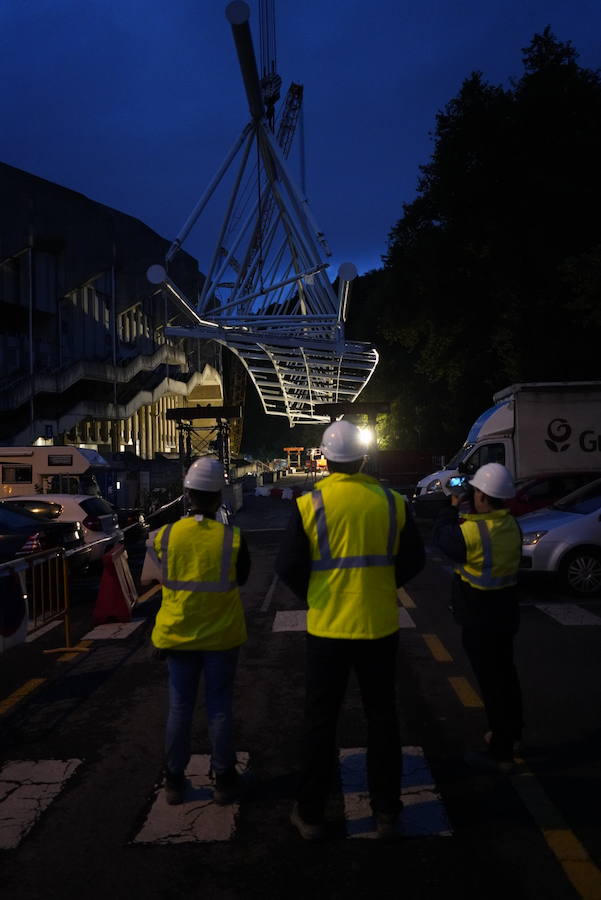 La previsión es que la megaestructura que caracterizará al estadio quede configurada a mediodía