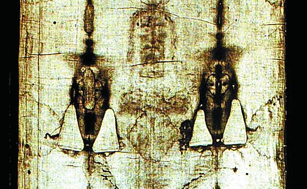 Parte frontal de la Sábana Santa. 