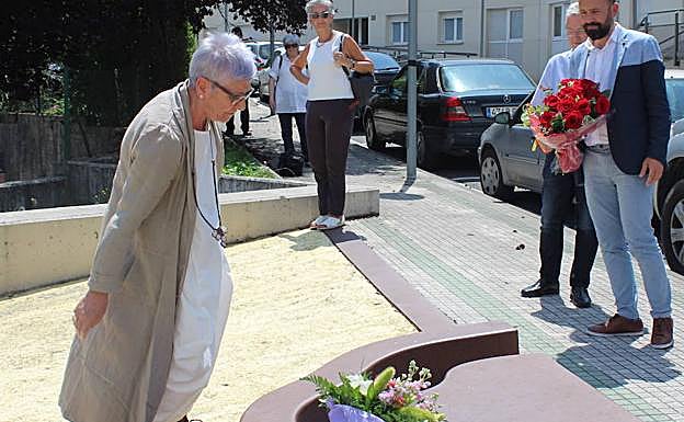 La viuda de Juan Mari Jáuregui, Maixabel Lasa, en el acto de Legorreta.