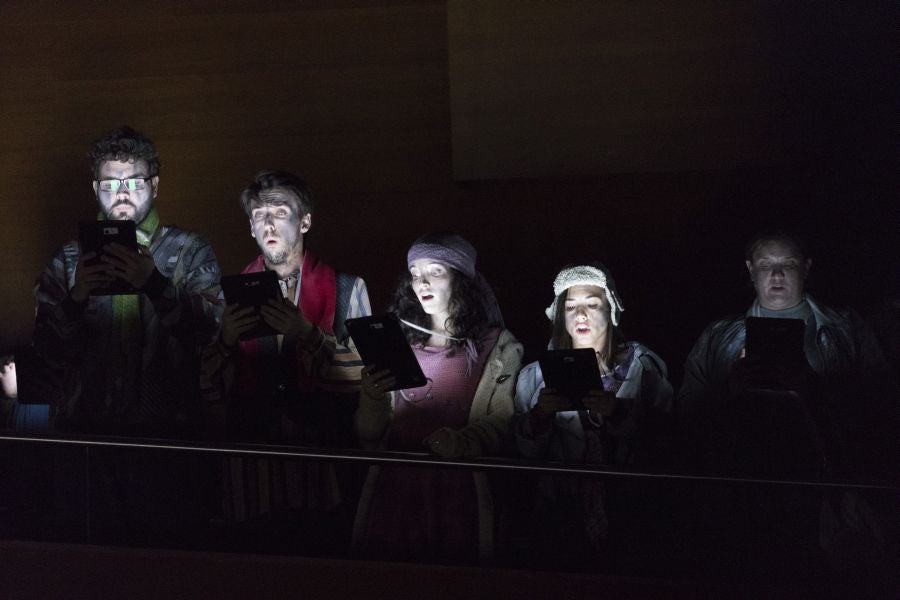 Ensayo general de La Fura dels Baus junto a la Orquesta Sinfónica de Bilbao este miércoles en el Kursaal