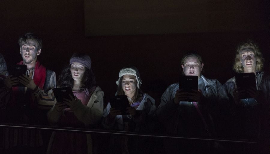 Ensayo general de La Fura dels Baus junto a la Orquesta Sinfónica de Bilbao este miércoles en el Kursaal