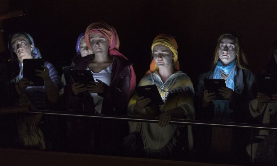 Ensayo general de La Fura dels Baus junto a la Orquesta Sinfónica de Bilbao este miércoles en el Kursaal