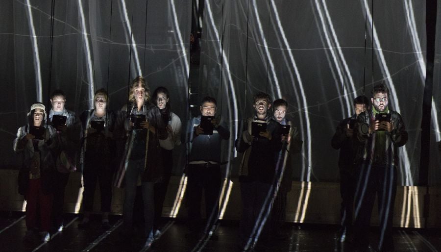 Ensayo general de La Fura dels Baus junto a la Orquesta Sinfónica de Bilbao este miércoles en el Kursaal